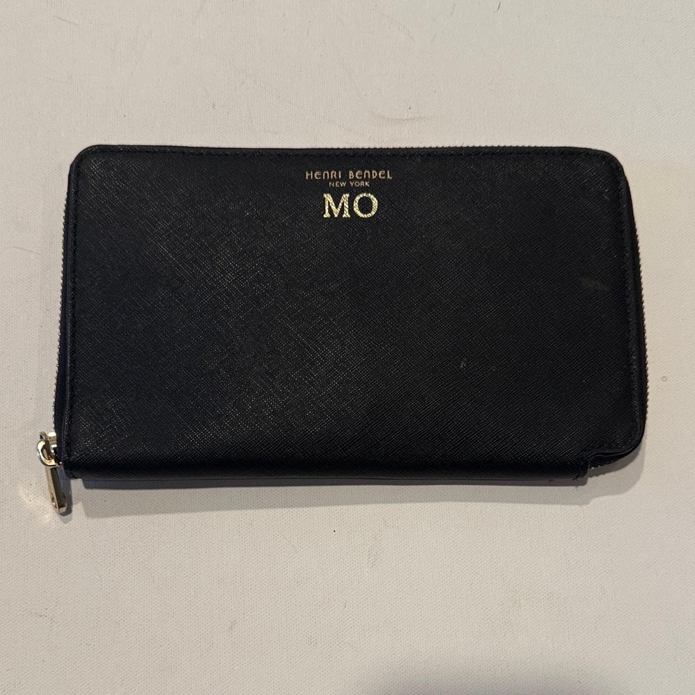 Henri Bendel Black Saffiano Leather Wallet